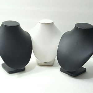 3 Pcs Necklace Faux Leather Stand Display 8" Tall